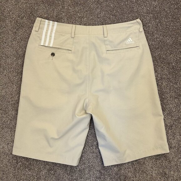 adidas Men's Chino Shorts 11" Inseam Ivory Climacool Pockets Belt Loops Size 32 - Picture 7 of 16